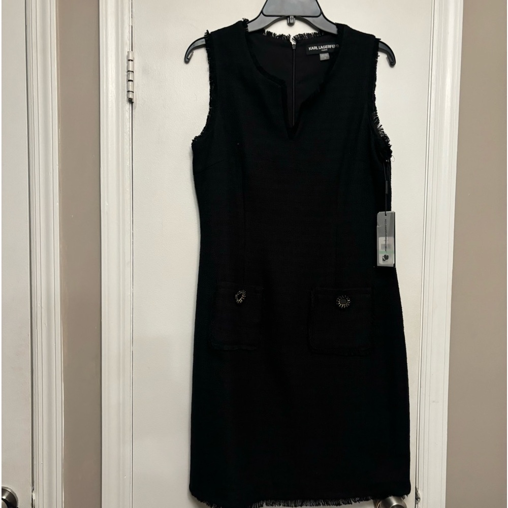 Katl Lagerfeld Black Tweed Dress -Size6